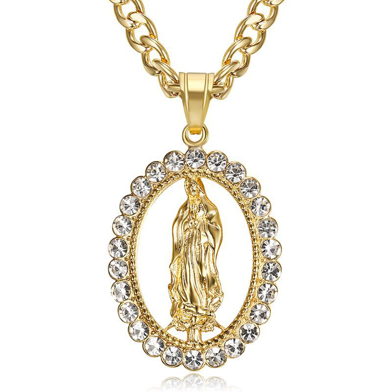 Colar com Pendente Virgem Maria em Ouro | Luxo