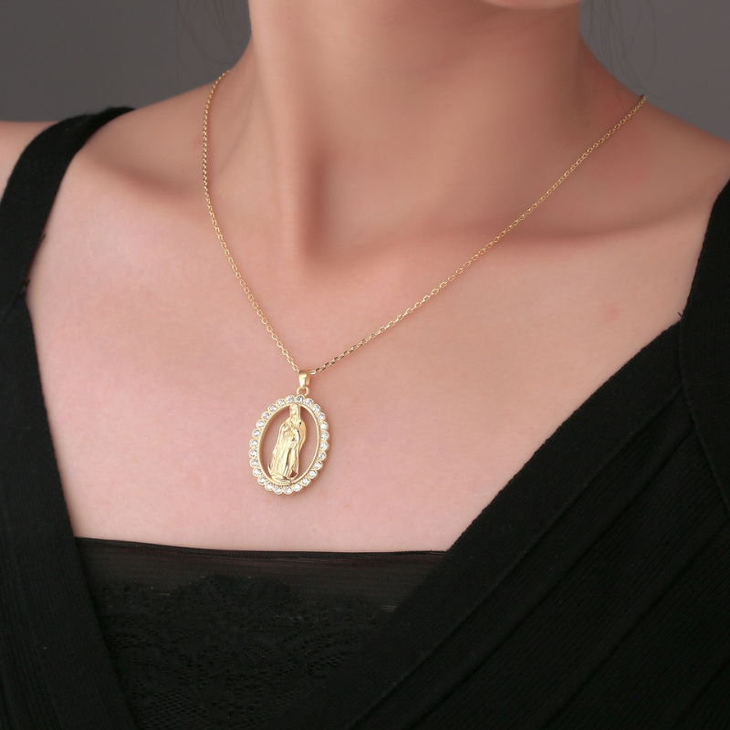 Colar com Pendente Virgem Maria em Ouro | Luxo